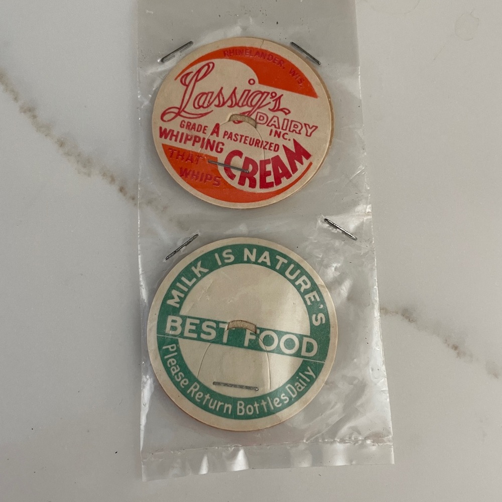 Vintage Milk Caps lot of 4